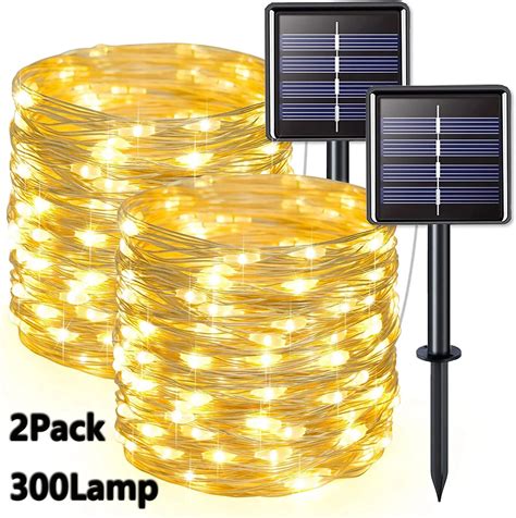 2 pack solar string lights|2 Pack Solar Fairy Lights 300LED Solar String Lights Outdoor .